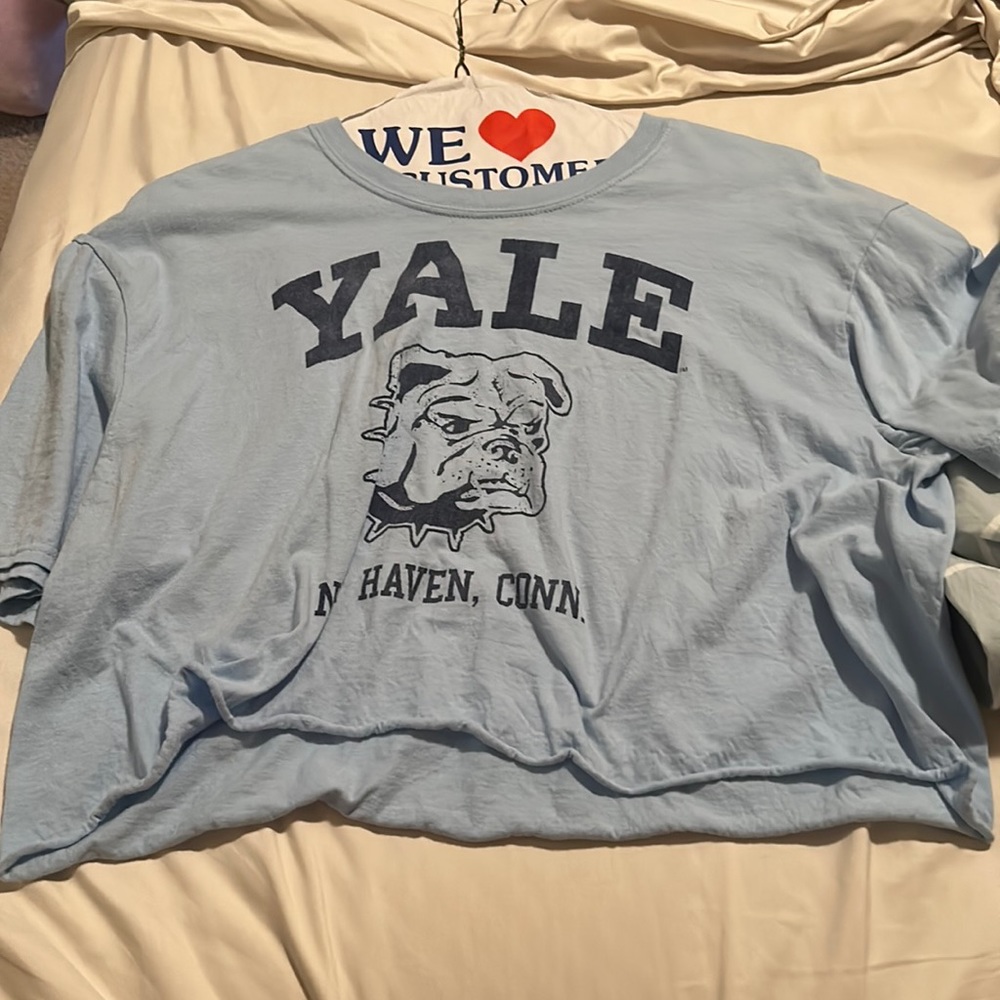 blue yale crop top